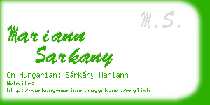 mariann sarkany business card
