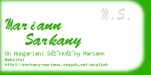 mariann sarkany business card